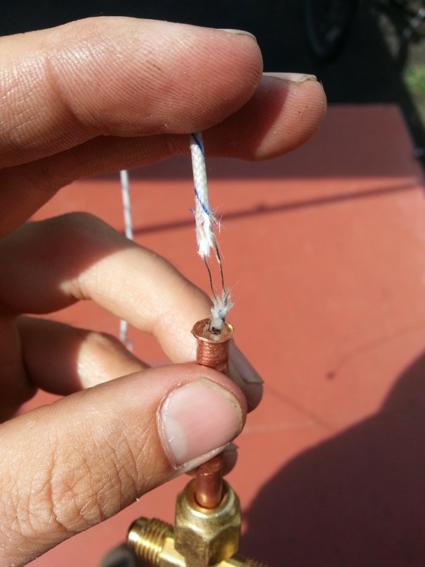 thermistor insulation stripped